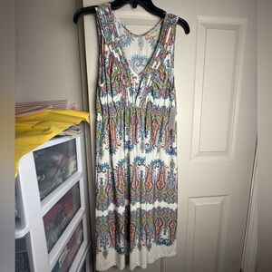Let Me Live Boho Paisley Dress Size Large NWT Sleeveless Flowy Spring Summer